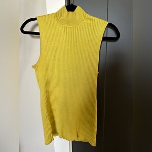 Bright Yellow Mock/Turtle Neck Knit Top